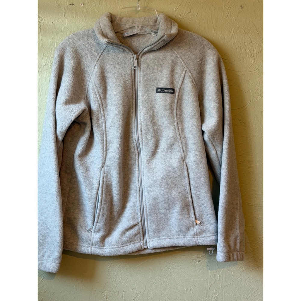 Columbia‎ Womens Full Zip Fleece Jacket Light Gray Benton Springs M